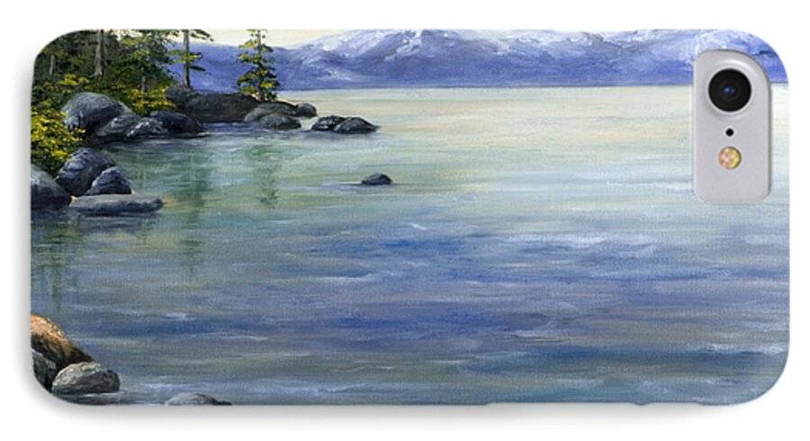 Lake Tahoe iPhone 7 Case featuring the painting East Shore Lake Tahoe by Darice Machel McGuire