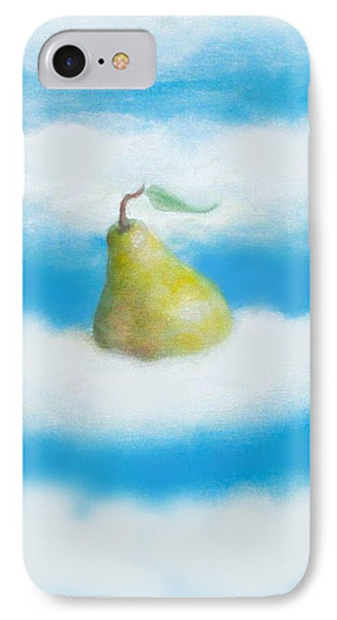 Clouds iPhone 7 Case featuring the painting Falling Pear by Mary Ann Leitch