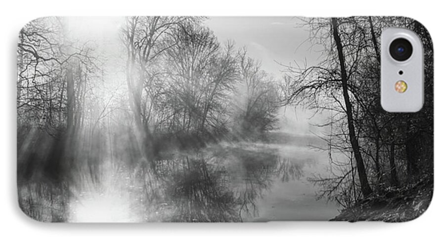 Fog iPhone 7 Case featuring the photograph Foggy Misty Morning Sunrise on James River by Jennifer White