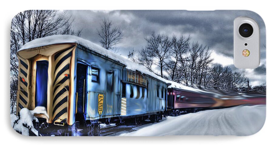 Train iPhone 7 Case featuring the photograph Ghost Train in an Existential Storm by Wayne King