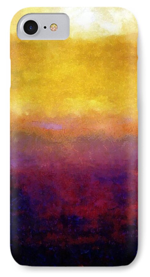 Abstract iPhone 7 Case featuring the painting Golden Sunset by Michelle Calkins