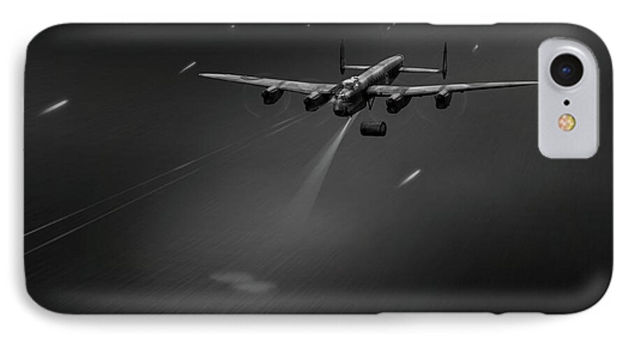 617 Squadron iPhone 7 Case featuring the photograph Goner from Dambuster J-Johnny BW version by Gary Eason