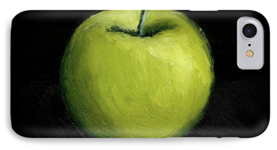 Apple iPhone 7 Case featuring the painting Green Apple Still Life by Michelle Calkins