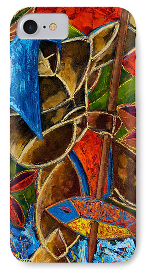 Puerto Rico iPhone 7 Case featuring the painting Guarani... hombre de familia by Oscar Ortiz