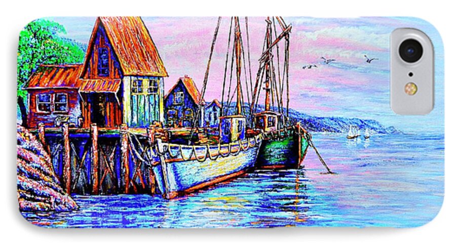 Inspiration iPhone 7 Case featuring the painting Harbour by Viktor Lazarev