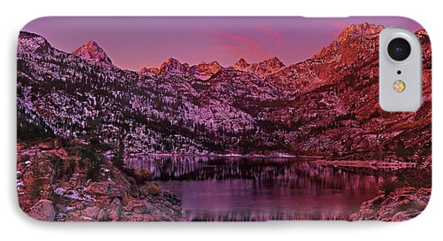 North America iPhone 7 Case featuring the photograph Lake Sabrina Sunrise Eastern Sierras California by Dave Welling