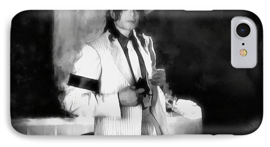 Michael Jackson iPhone 7 Case featuring the photograph M J Chicago Gangster Scene by Donna Kennedy