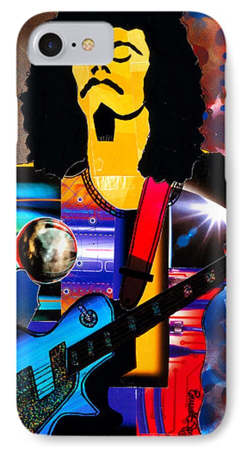 Everett Spruill iPhone 7 Case featuring the painting Oye Como Va Carlos Santana by Everett Spruill