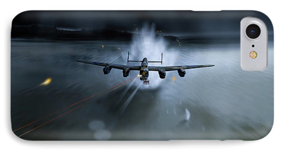 Dambusters iPhone 7 Case featuring the photograph P-Popsie attacking the Mohne Dam by Gary Eason