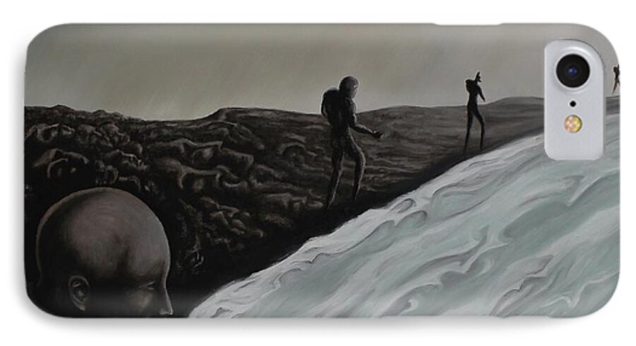 Tmad iPhone 7 Case featuring the painting Premonition by Michael TMAD Finney