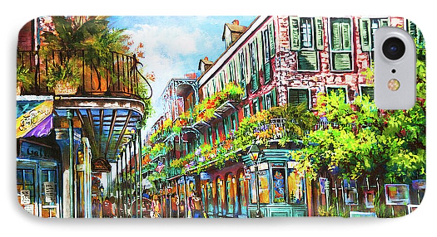 New Orleans Art iPhone 7 Case featuring the painting Royal at Pere Antoine Alley, New Orleans French Quarter by Dianne Parks