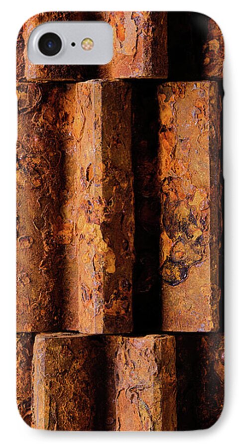 Closeup iPhone 7 Case featuring the photograph Rusted Gears 2 by Jim Hughes
