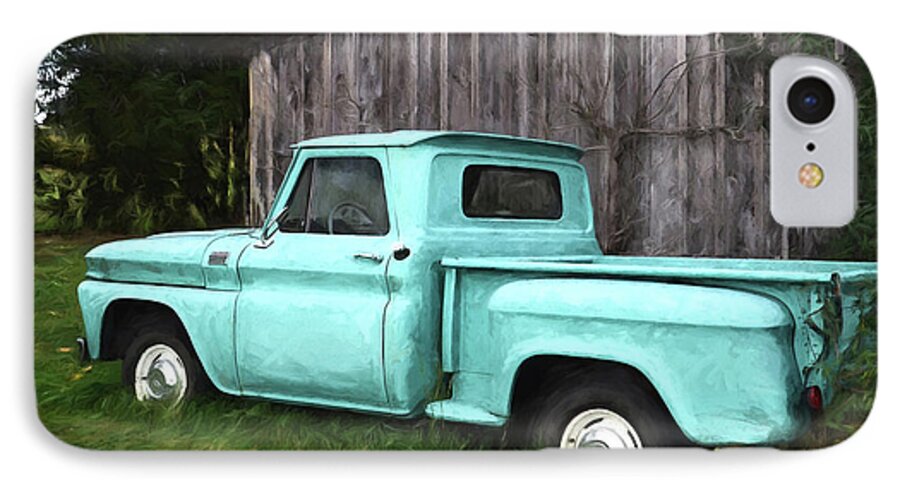 1965 Chevy Truck iPhone 7 Case featuring the painting To Be Country - Vintage Vehicle Art by Jordan Blackstone