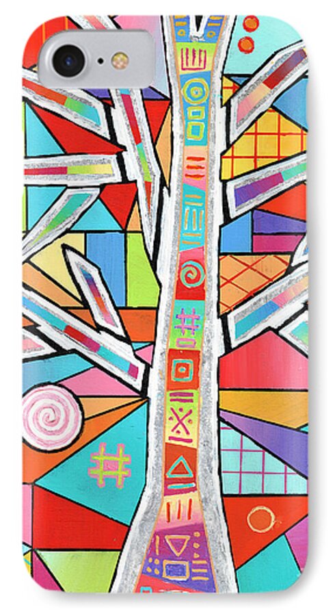 Tree iPhone 7 Case featuring the painting Totem Tree by Jeremy Aiyadurai