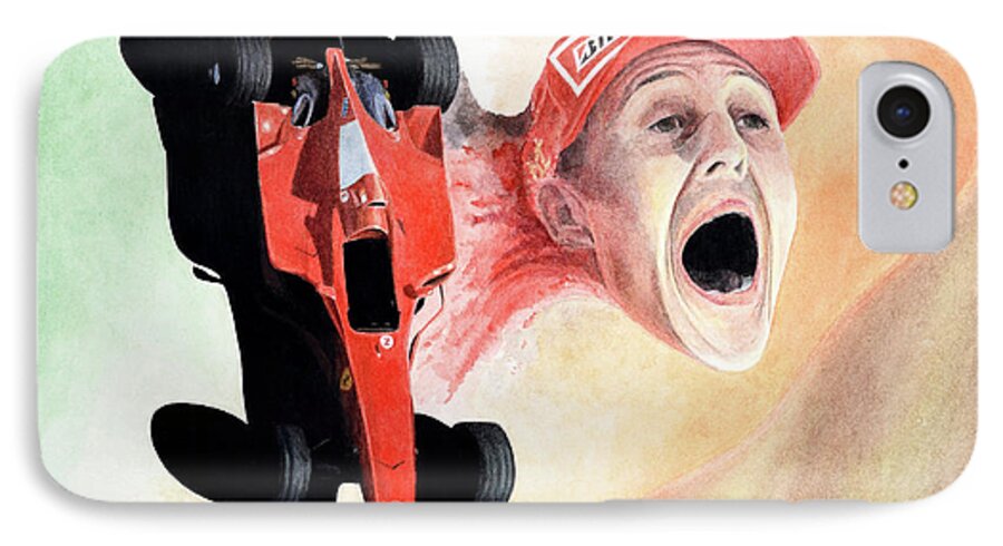 Michael Schumacher iPhone 7 Case featuring the painting Under The Nose by Oleg Konin