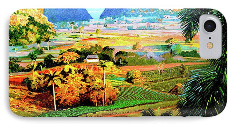 Cuban Art iPhone 7 Case featuring the painting Vinales by Jose Manuel Abraham