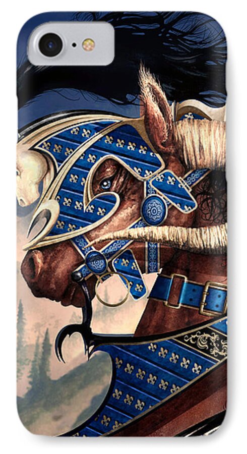 Horse iPhone 7 Case featuring the painting Yuellas the Bulvaen Horse by Curtiss Shaffer