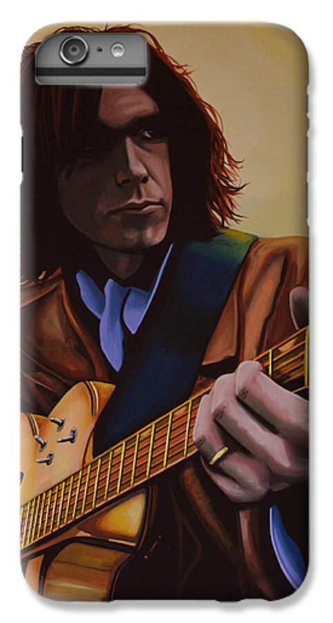 Neil Young iPhone 7 Plus Case featuring the painting Neil Young Painting by Paul Meijering