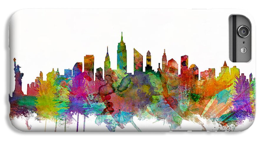 New York iPhone 7 Plus Case featuring the digital art New York City Skyline #1 by Michael Tompsett