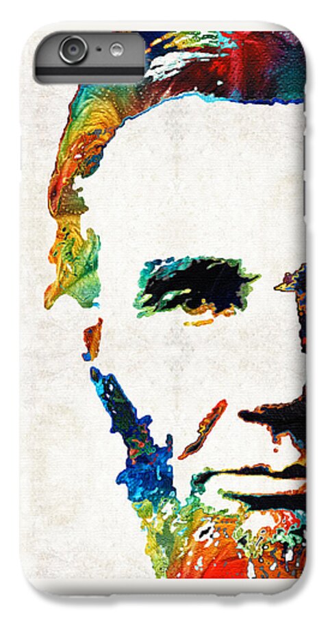 Abraham Lincoln iPhone 7 Plus Case featuring the painting Abraham Lincoln Art - Colorful Abe - By Sharon Cummings by Sharon Cummings