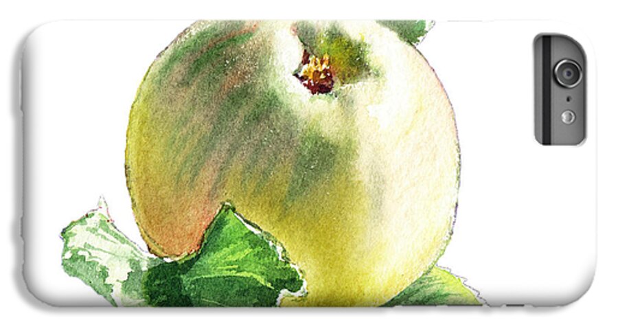 Apple iPhone 7 Plus Case featuring the painting ArtZ Vitamins Series A Happy Green Apple by Irina Sztukowski
