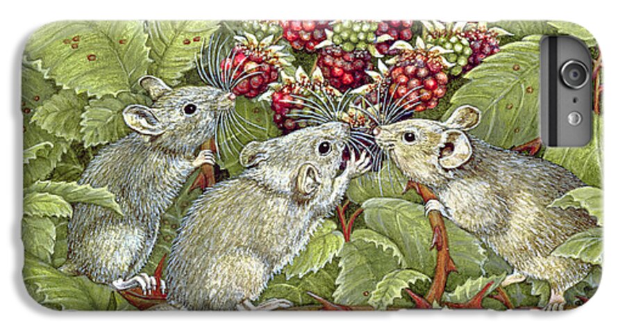 Field Mouse iPhone 7 Plus Case featuring the painting Blackberrying by Ditz