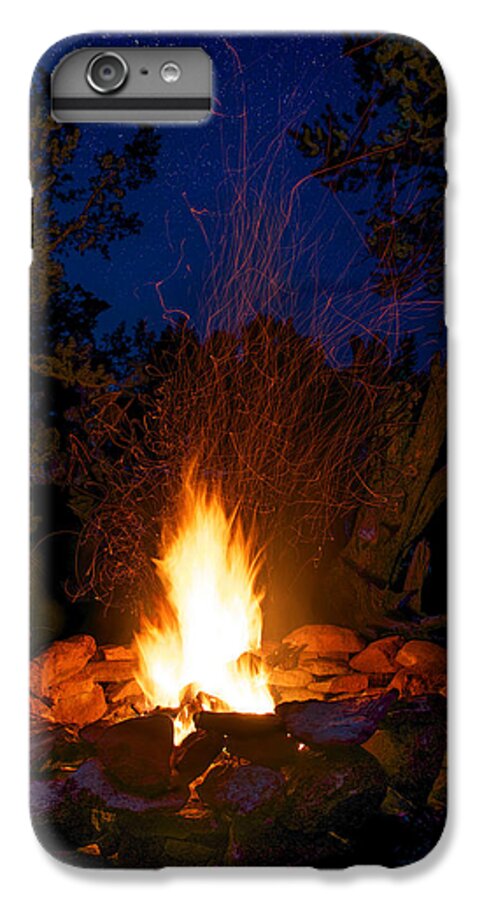 Campfire iPhone 7 Plus Case featuring the photograph Campfire Under the Stars by Aaron Spong