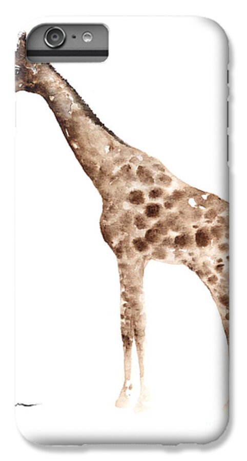 Animals iPhone 7 Plus Case featuring the painting Giraffe watercolor art print painting African Animals poster by Joanna Szmerdt
