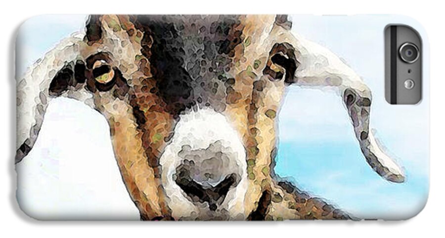 Nigerian Dwarf iPhone 7 Plus Case featuring the painting Goat Art - Oh You're Home by Sharon Cummings