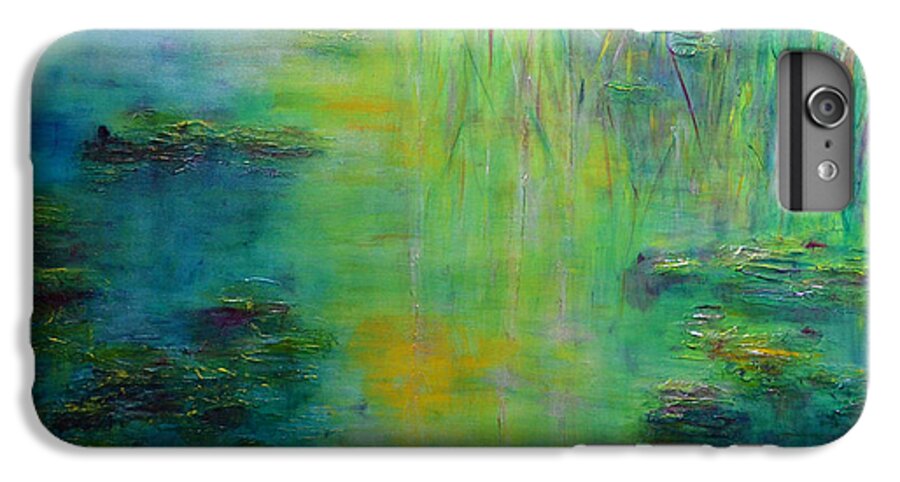 Water Lily iPhone 7 Plus Case featuring the painting Lily Pond Tribute to Monet by Claire Bull