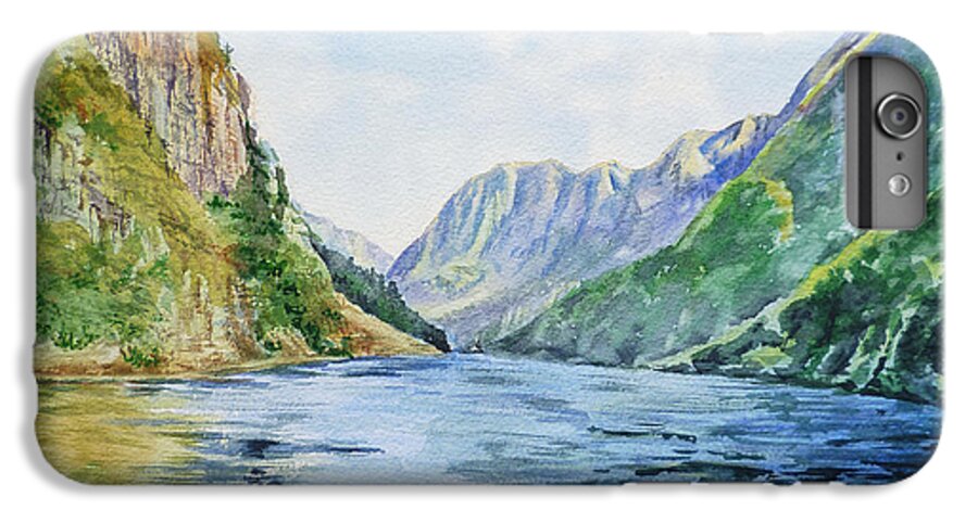 Norway iPhone 7 Plus Case featuring the painting Norway Fjord by Irina Sztukowski