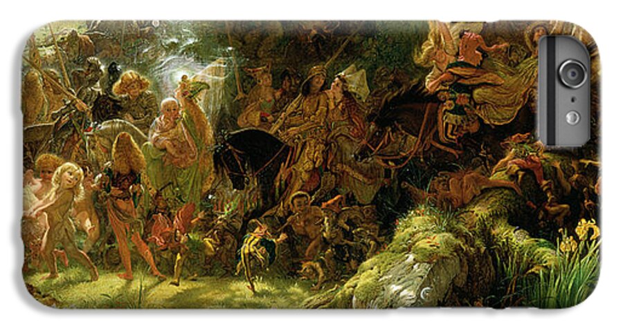 Fairy iPhone 7 Plus Case featuring the painting The Fairy Raid by Joseph Noel Paton