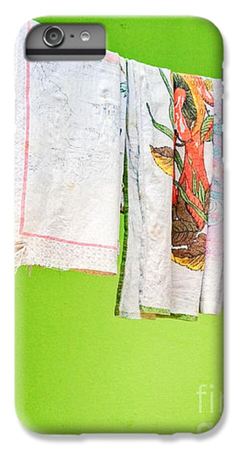 Colors iPhone 7 Plus Case featuring the photograph Vase towels and green wall by Silvia Ganora