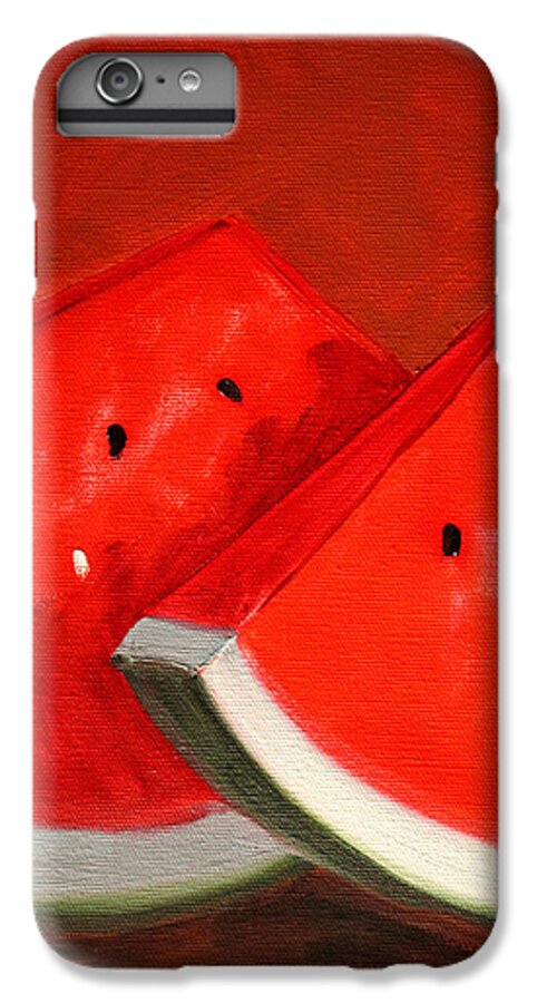 Watermelon iPhone 7 Plus Case featuring the painting Watermelon by Nancy Merkle