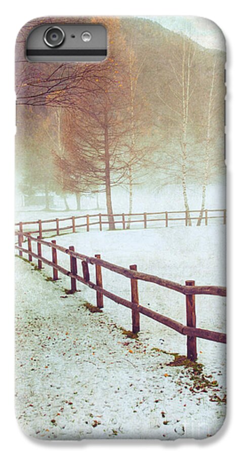 Fence iPhone 7 Plus Case featuring the photograph Winter tree with fence by Silvia Ganora