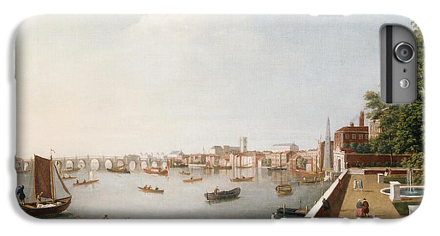 View iPhone 7 Plus Case featuring the painting View of the River Thames from the Adelphi Terrace by William James