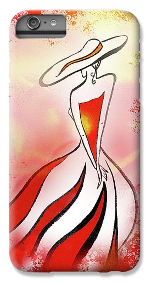 Charming Lady In Red iPhone 7 Plus Case featuring the painting Charming Lady In Red by Irina Sztukowski