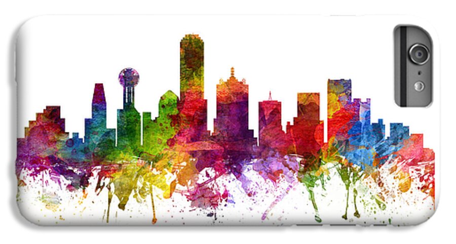 Dallas iPhone 7 Plus Case featuring the painting Dallas Cityscape 06 by Aged Pixel