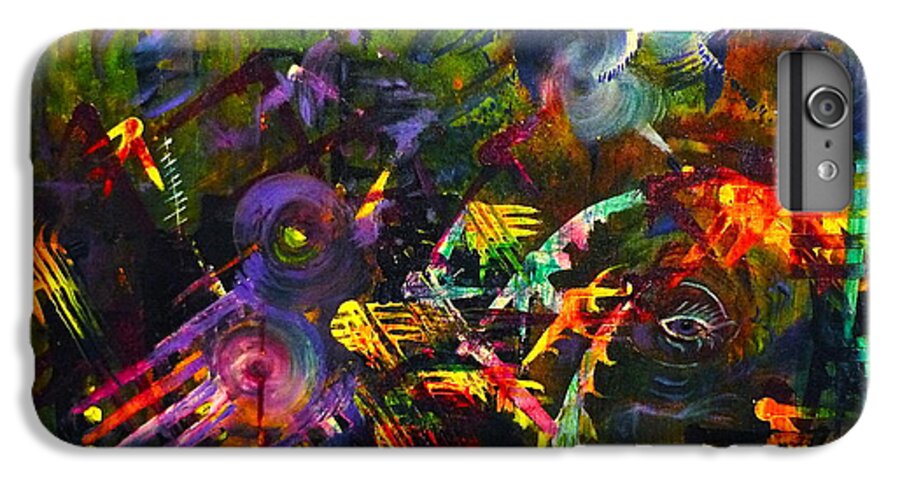 Abstract Art iPhone 7 Plus Case featuring the painting Eye in Chaos by Claire Bull