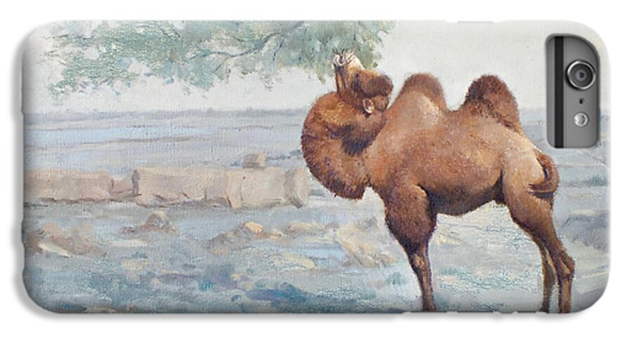The Camel iPhone 7 Plus Case featuring the painting Foraging by Chen Baoyi