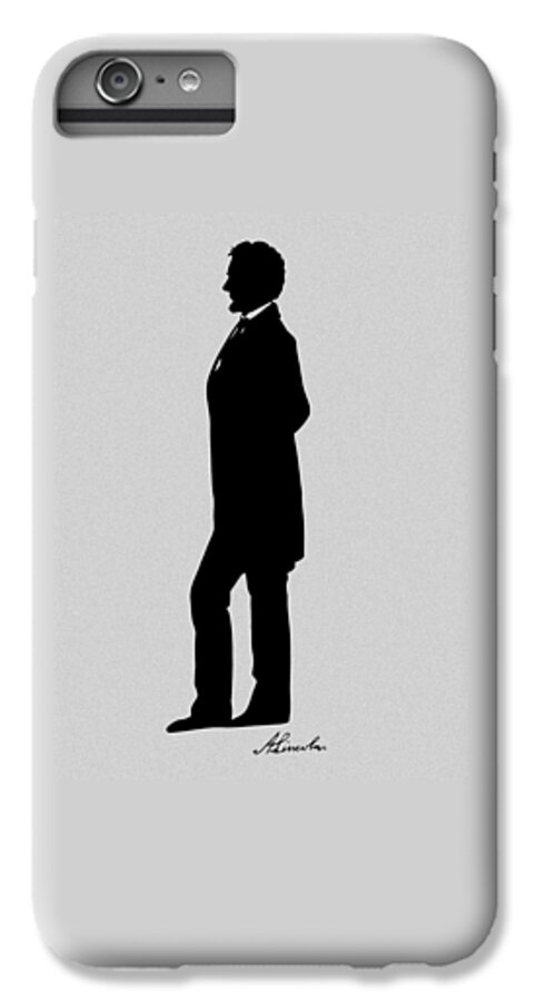 Abraham Lincoln iPhone 7 Plus Case featuring the digital art Lincoln Silhouette and Signature by War Is Hell Store