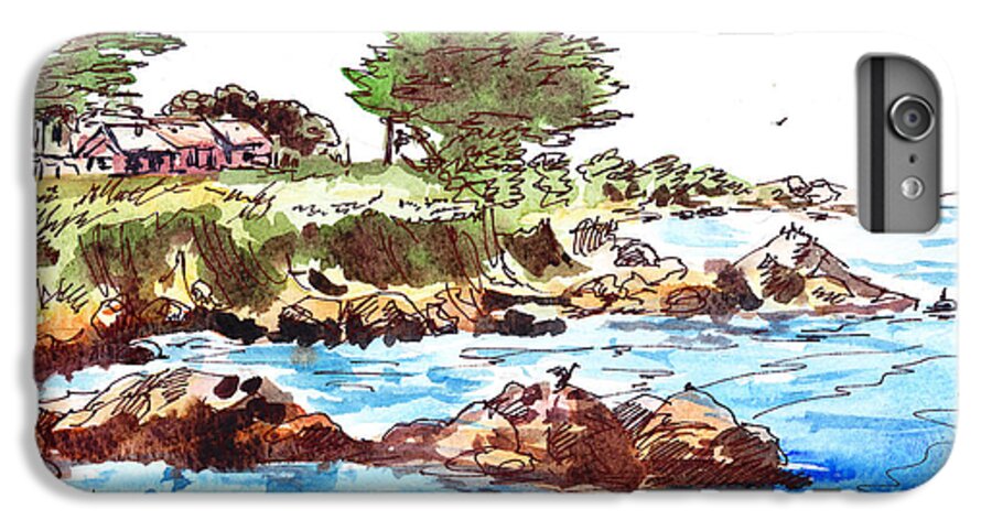 Monterey Shore iPhone 7 Plus Case featuring the painting Monterey Shore by Irina Sztukowski