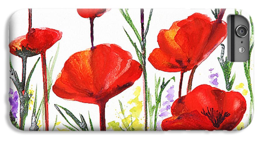 Poppies iPhone 7 Plus Case featuring the painting Red Poppies Art by Irina Sztukowski by Irina Sztukowski