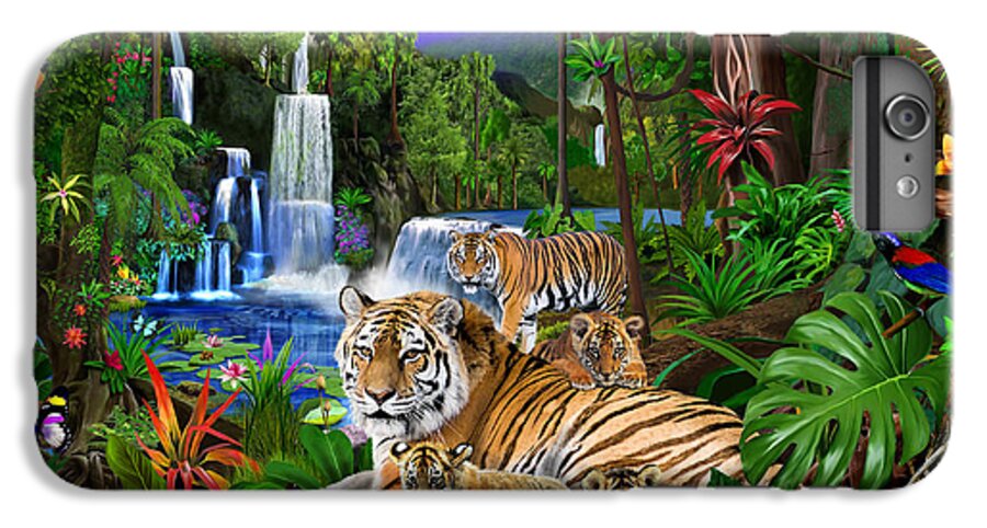 Gerald Newton iPhone 7 Plus Case featuring the digital art Tigers of the Forest by MGL Meiklejohn Graphics Licensing