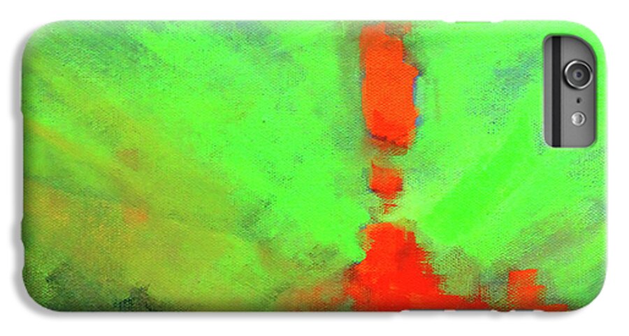 Large Abstract Landscape iPhone 7 Plus Case featuring the painting Valley View by Nancy Merkle