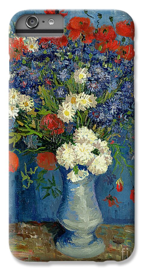 Still iPhone 7 Plus Case featuring the painting Vase with Cornflowers and Poppies by Vincent Van Gogh