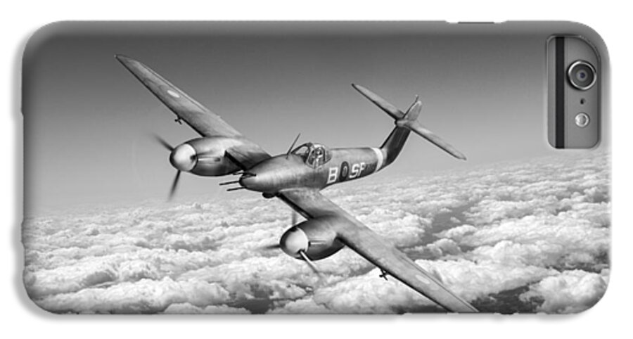 137 Squadron iPhone 7 Plus Case featuring the photograph Westland Whirlwind portrait black and white version by Gary Eason