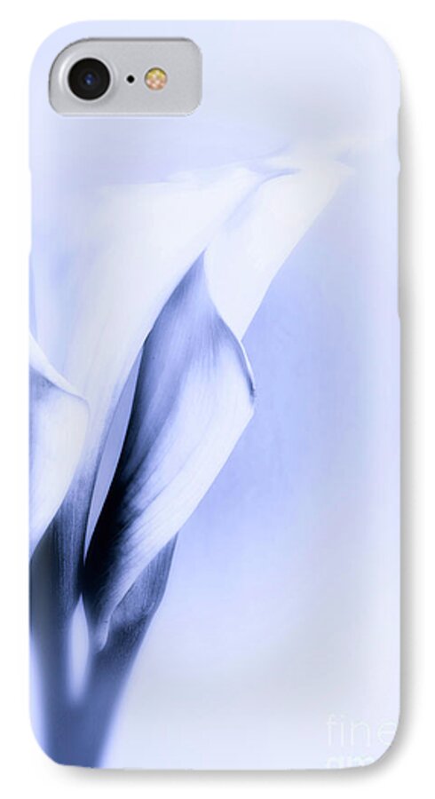 Lilly iPhone 8 Case featuring the photograph Calla Lilies in blue by Linda Matlow
