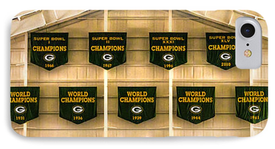 Green Bay Packers iPhone 8 Case featuring the photograph Championship Banners #1 by James Meyer