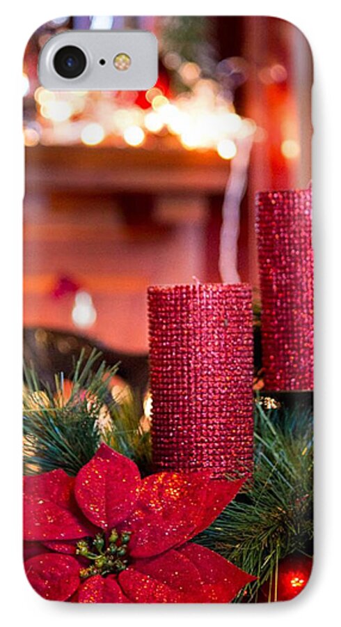 Christmas iPhone 8 Case featuring the photograph Christmas Candles #1 by Patricia Babbitt